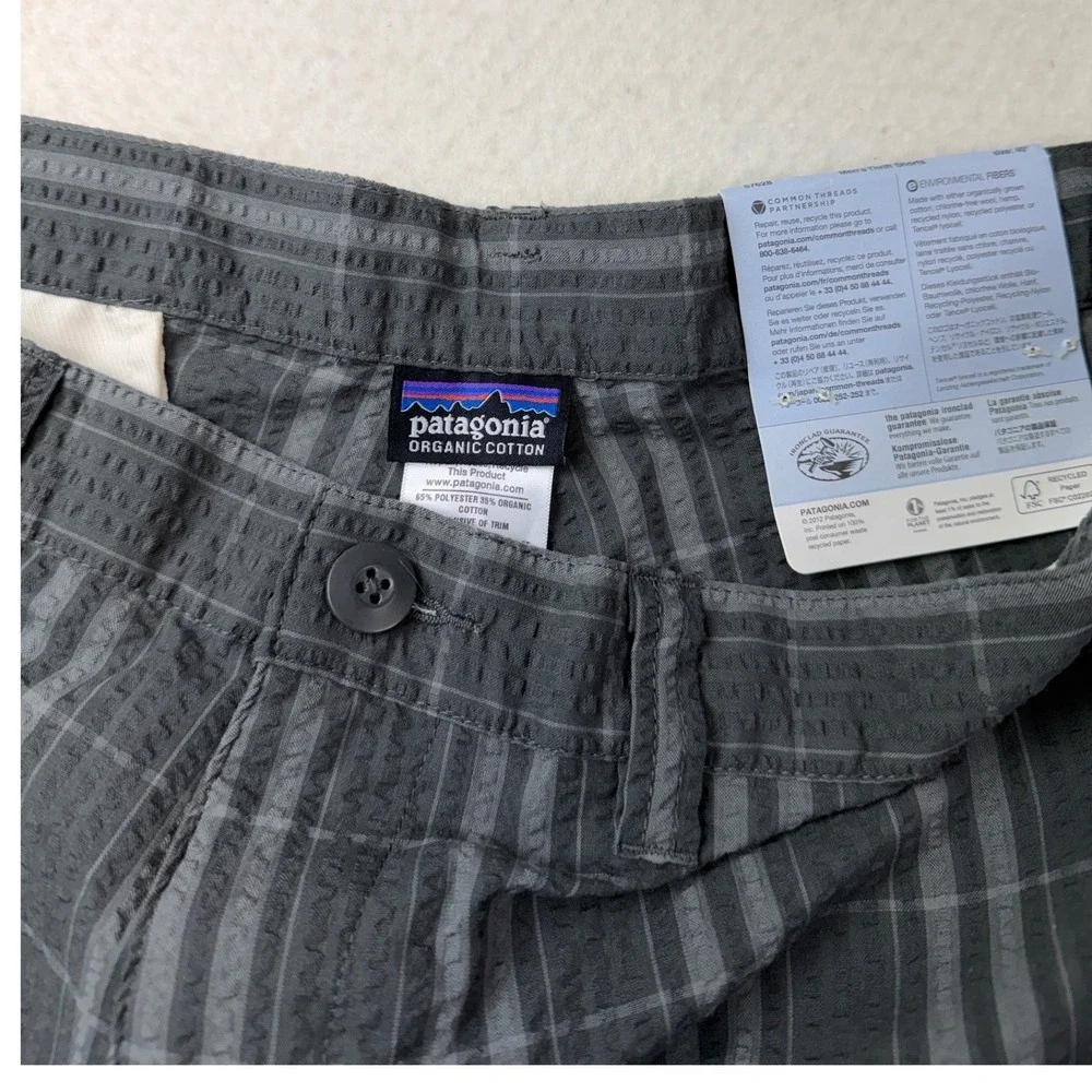 Patagonia‎ Mens Thrift Shorts Grey Plaid Organic Cotton Blend Size 40 NWT 57928